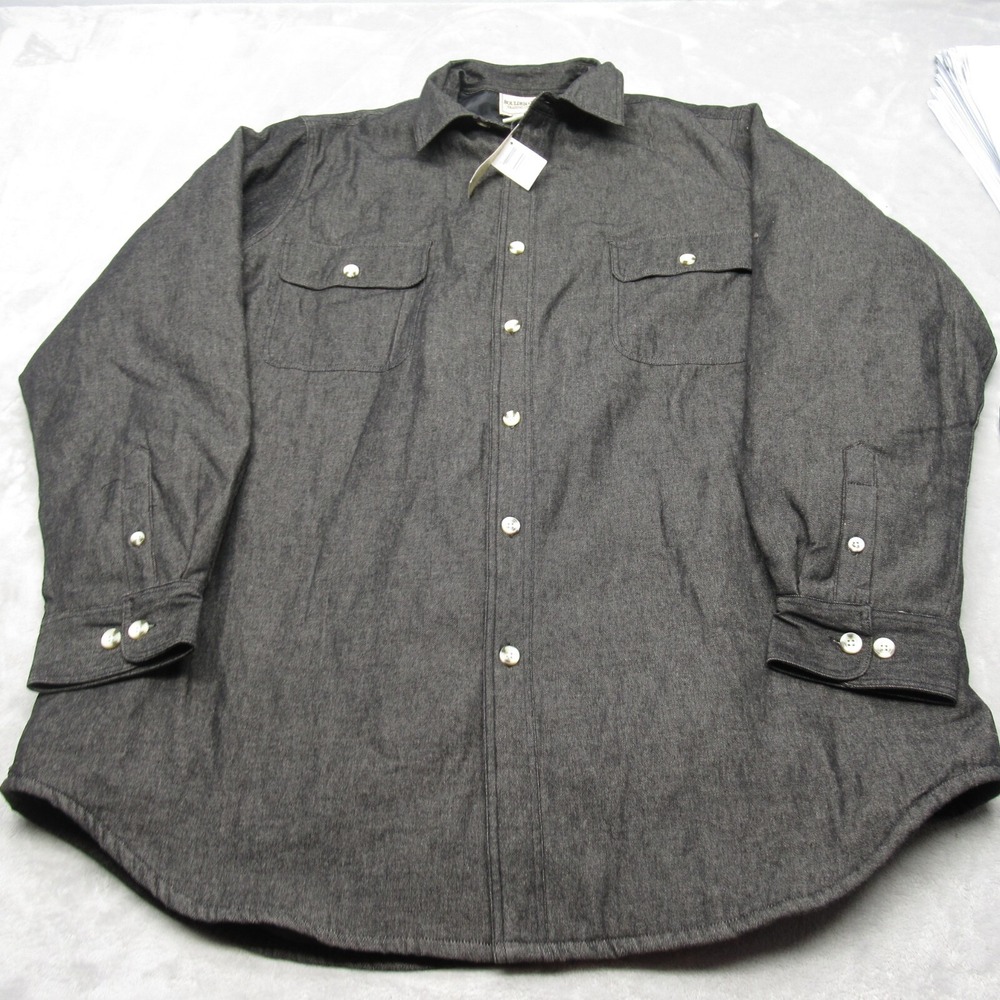 Boulder Creek Shirt Jacket Men XL Tall Dark Gray Quilt Lined Button Up NEW